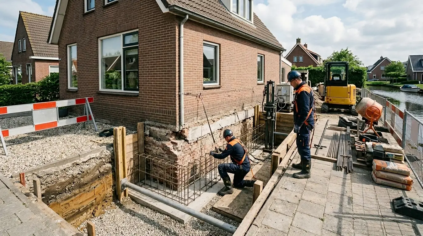 Funderingswerkzaamheden bij herstel van de bouwkundige basis