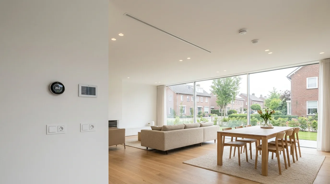 Warmtepomp en airconditioning professioneel geïntegreerd in moderne woning